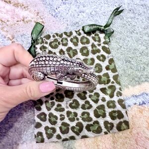 Brighton Silver Crocodile Bracelet with Crystal Accents